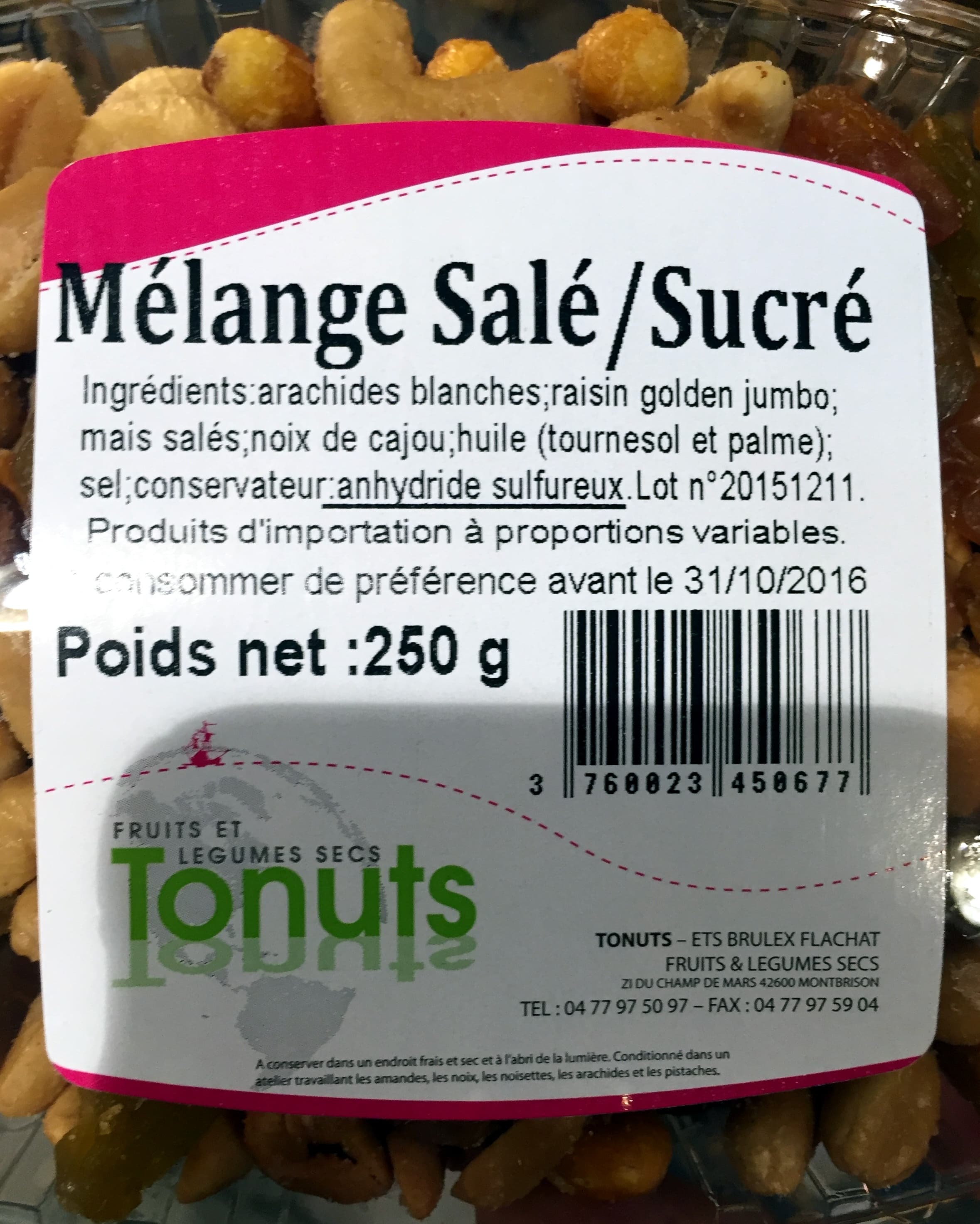 Tonuts mélange salé/sucré packshot