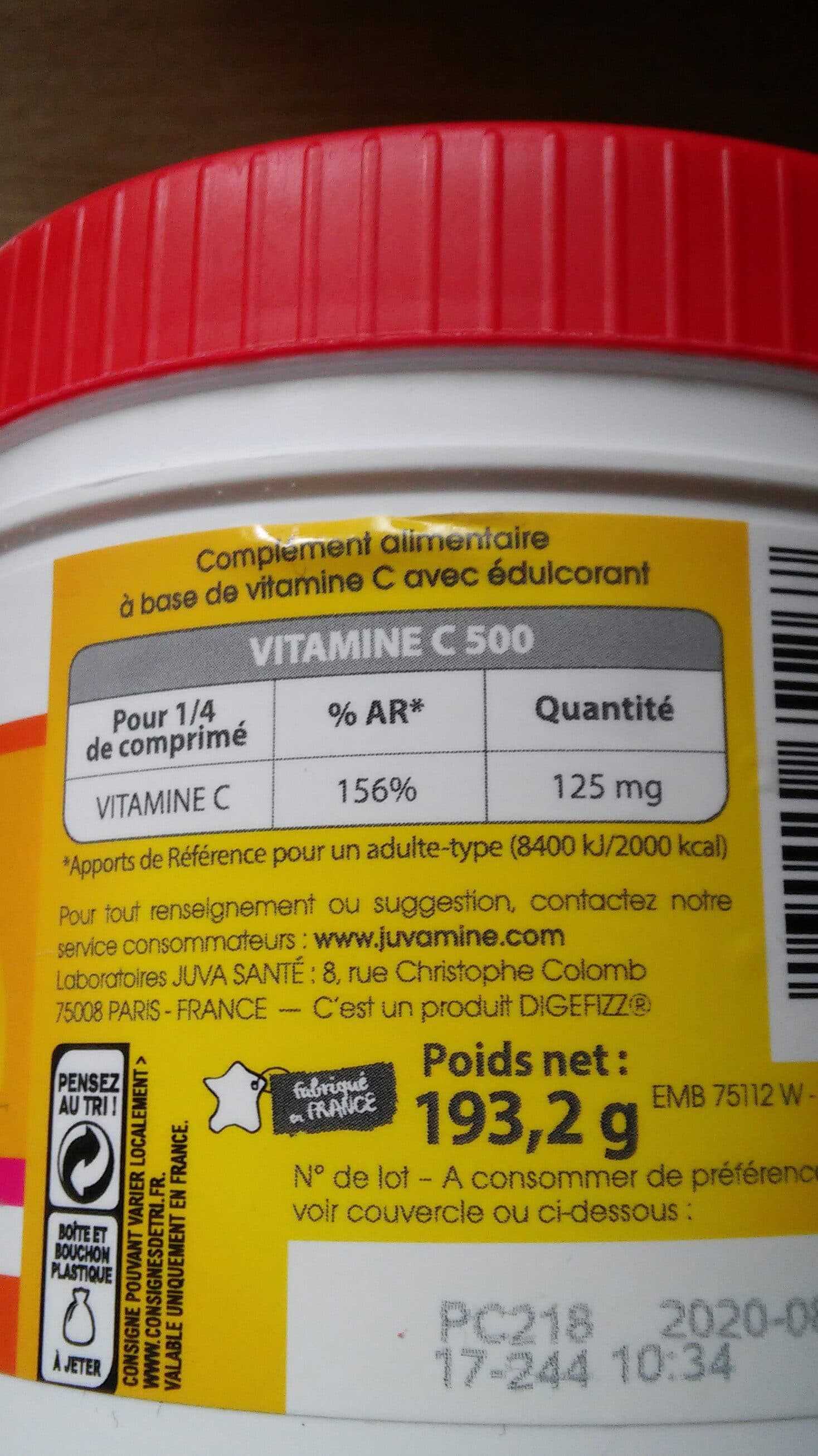 Juvamine Vitamine C 500 packshot