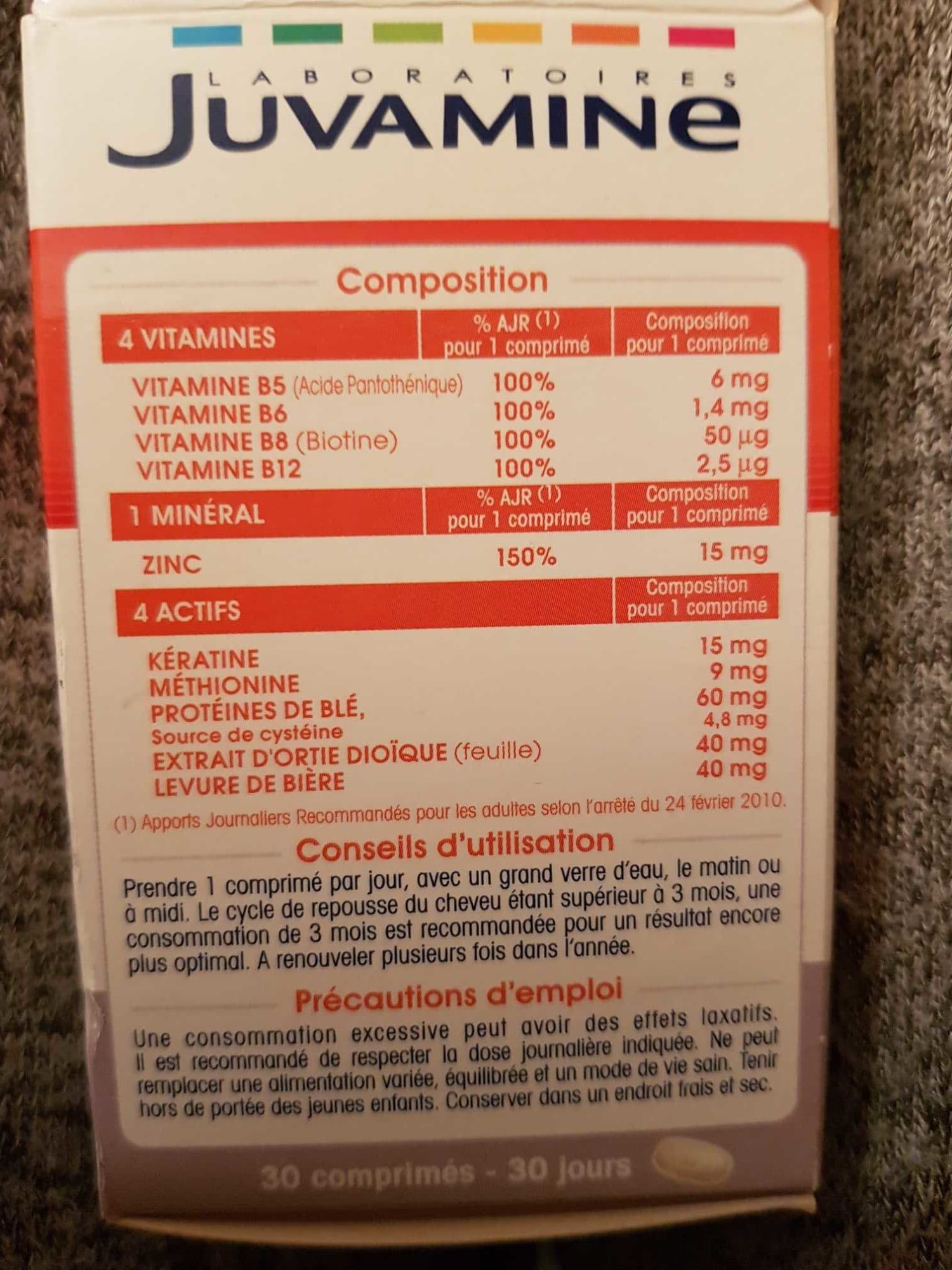 Juvamine Comprimés Cheveux Forts packshot