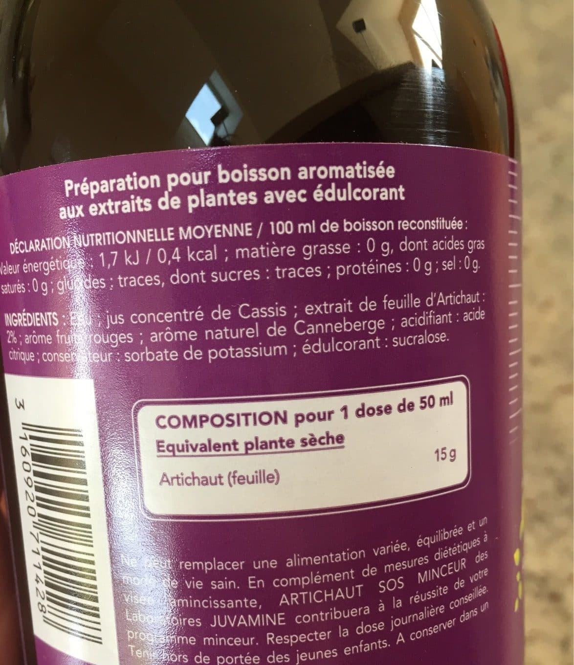 Juvamine Juvamine Boisson 'Artichaut' - 500 ML packshot