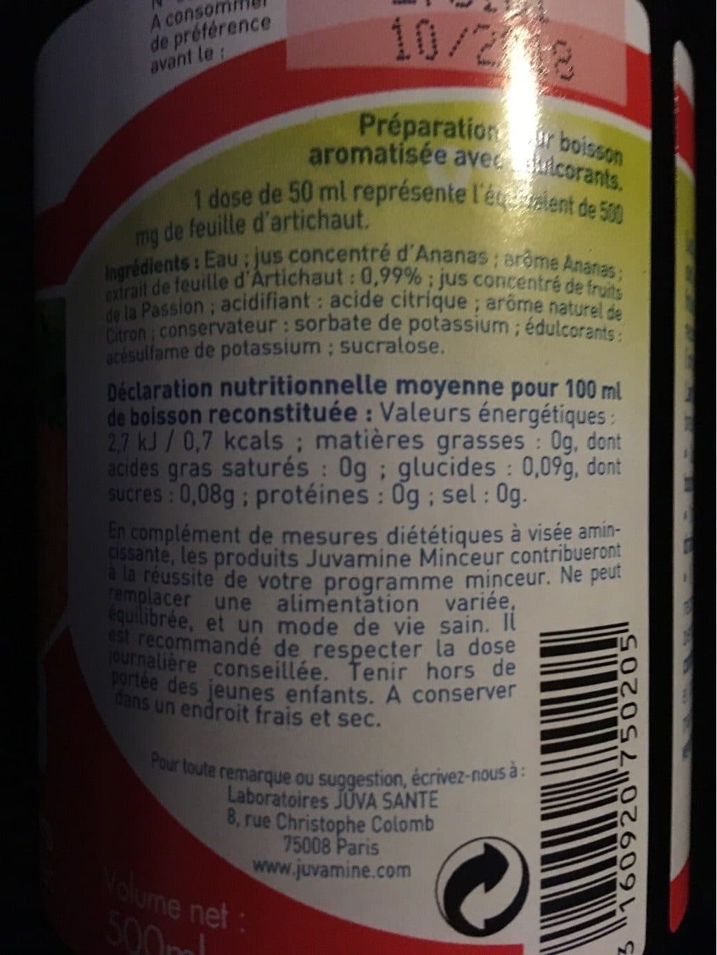 Juvamine Artichaut détox packshot