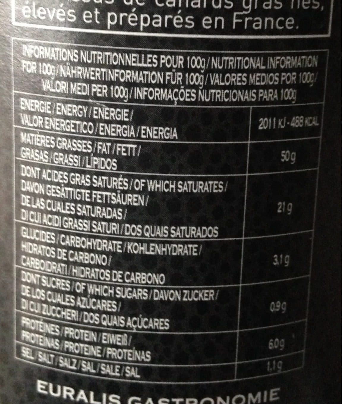 Euralis Gastronomie Bloc De Foie Gras De Canard 30 % Morceaux Boîte 1 packshot