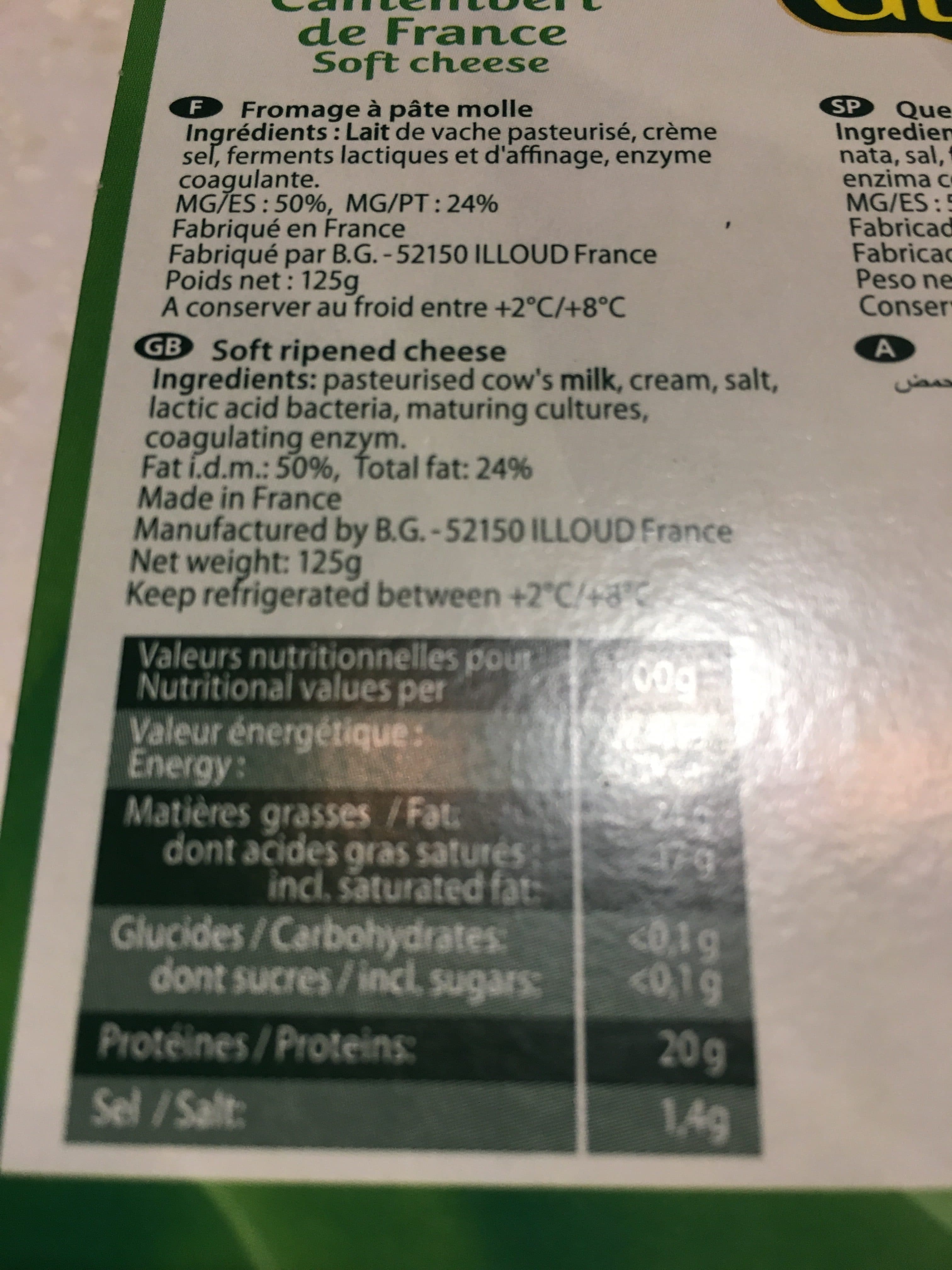 Gerard Camembert de France (23,5 % MG) packshot