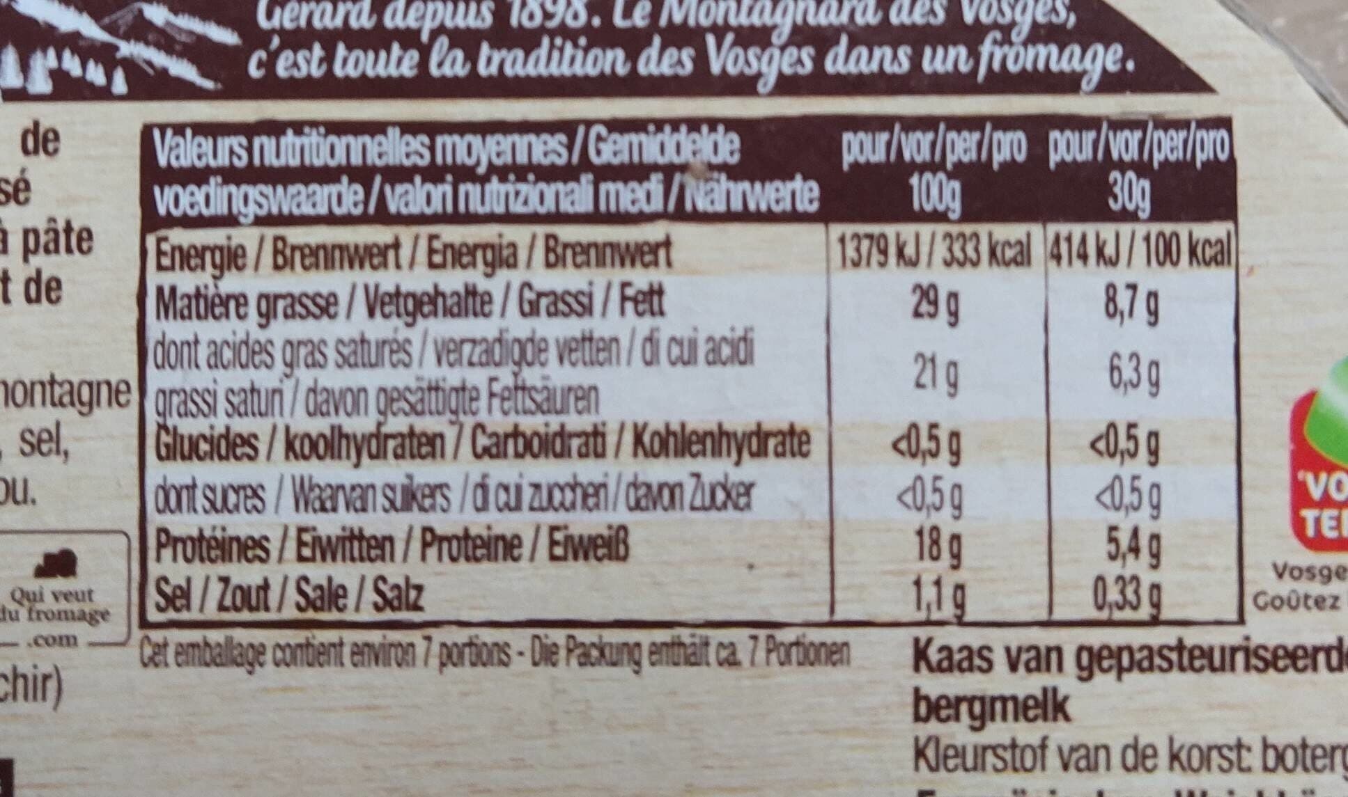 Fromagerie Bongrain-Gérard Le Montagnard des Vosges packshot