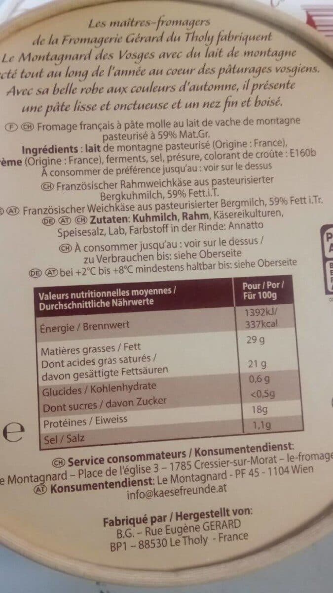 Savencia Le Montagnard 28 % packshot
