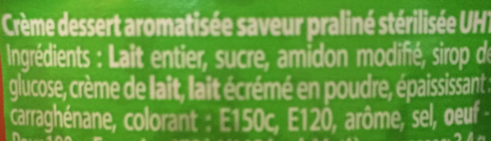 Elle & Vire Crème dessert aromatisée saveur praliné stérilisée UHT packshot