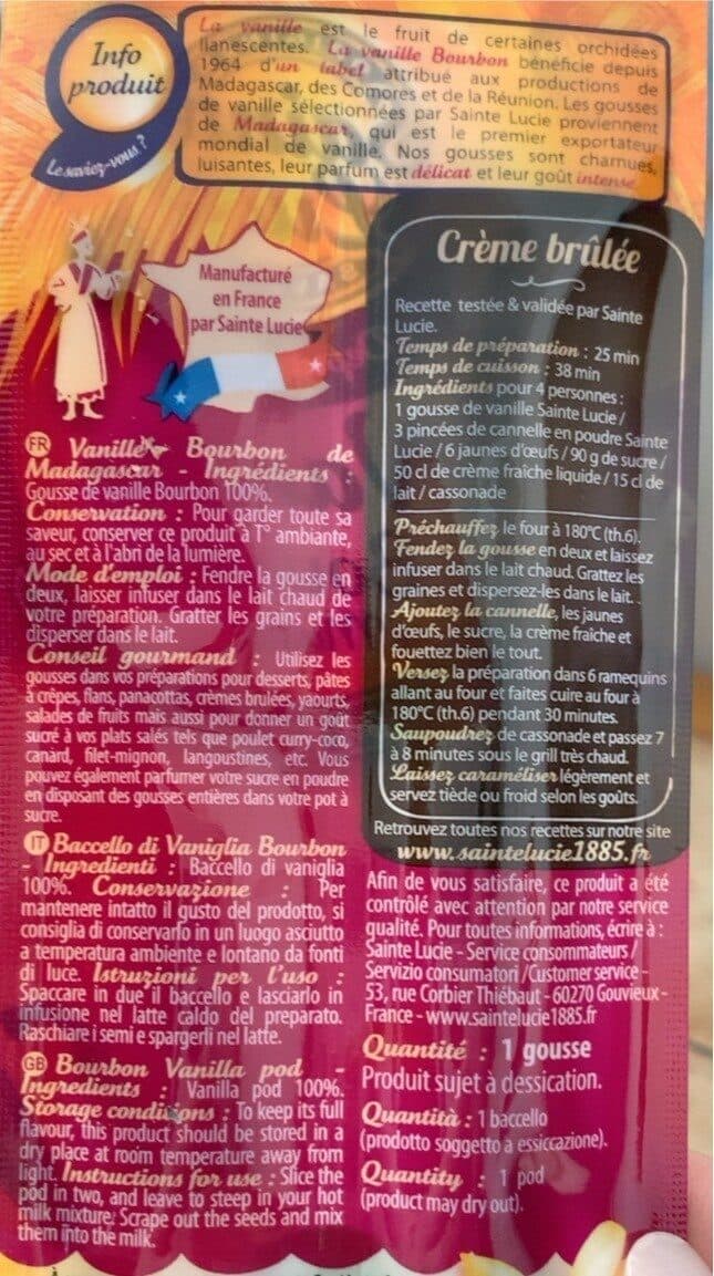 Sainte Lucie Gousse vanille packshot