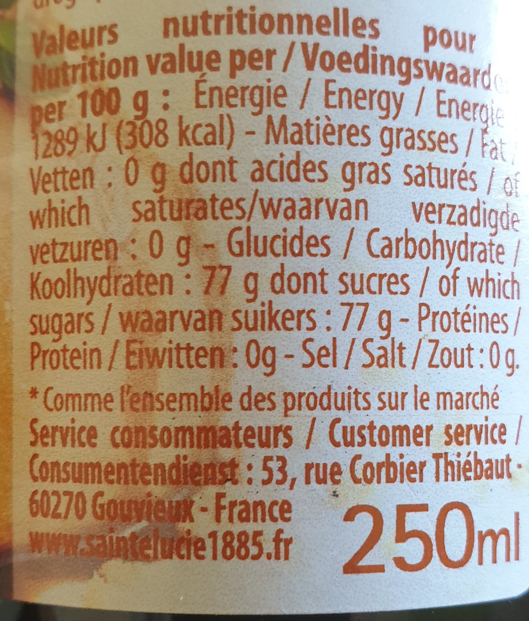 Sainte Lucie CARAMEL LIQUIDE NATURE packshot