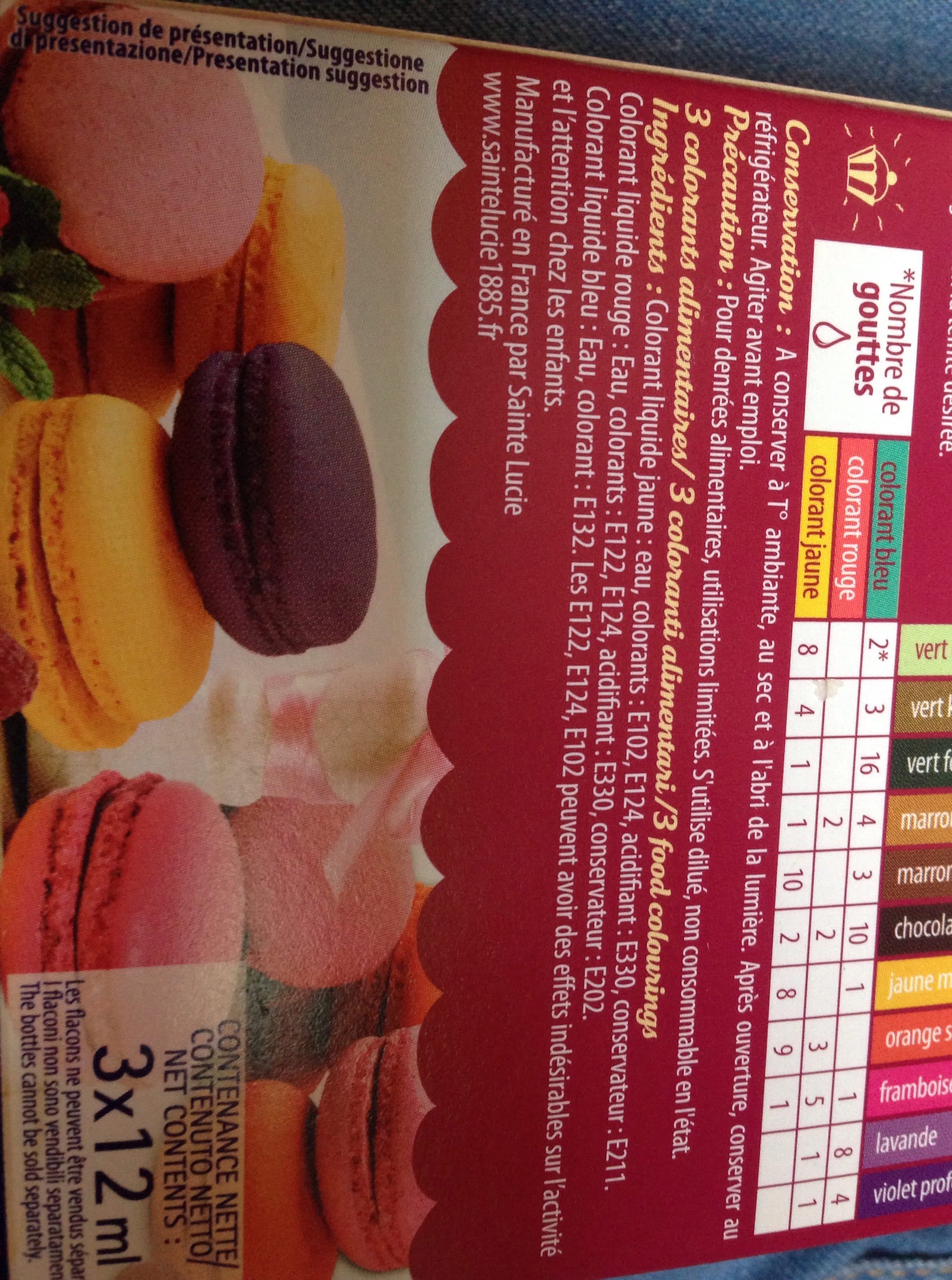 Sainte lucie 3 colorants alimentaires assortis Sainte Lucie packshot