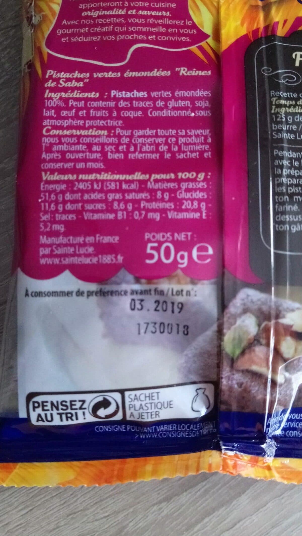 Sainte Lucie Pistaches vertes émondées packshot