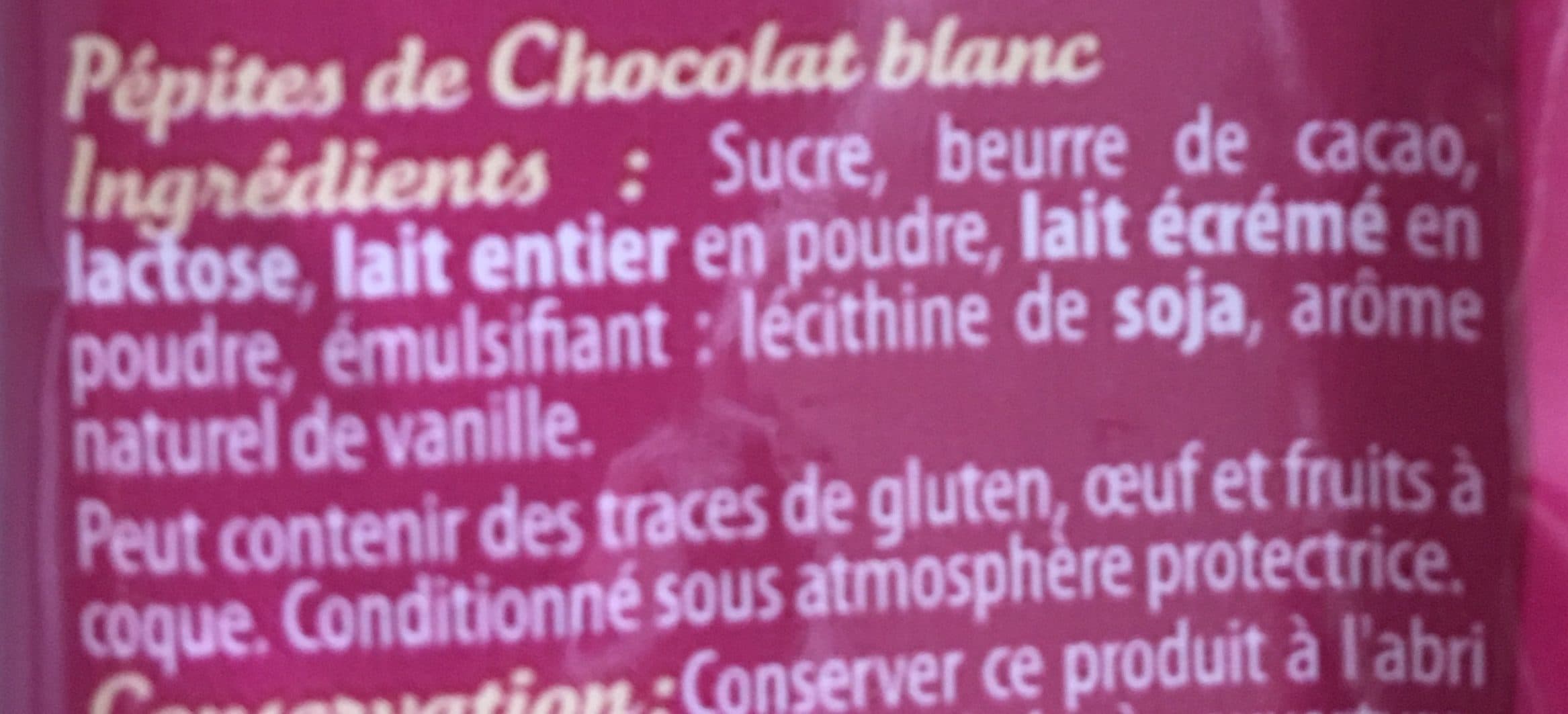 Sainte lucie PEPITES DE CHOCOLAT BLANC PUR BEURRE DE CACAO packshot