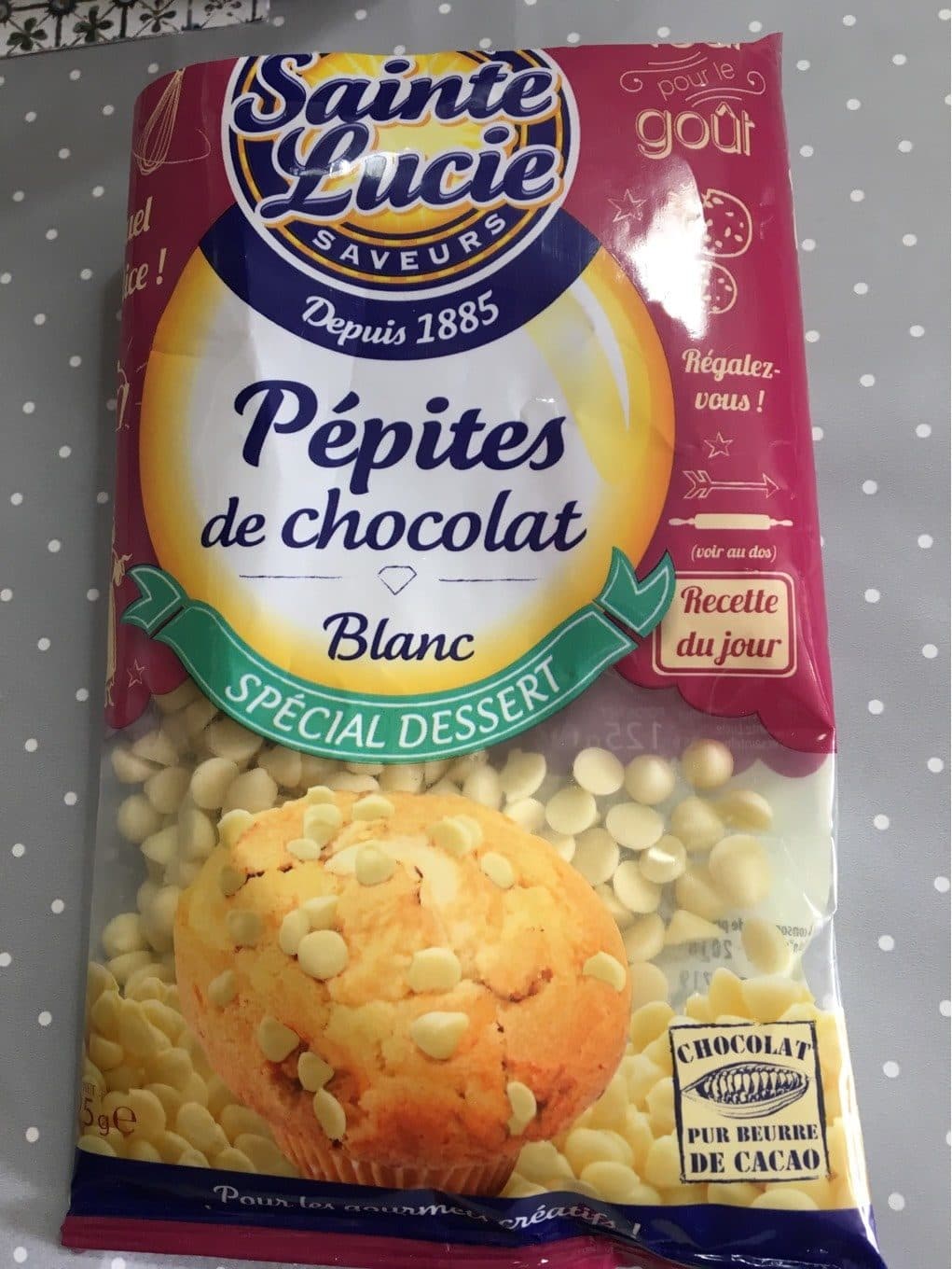 Sainte lucie PEPITES DE CHOCOLAT BLANC PUR BEURRE DE CACAO packshot