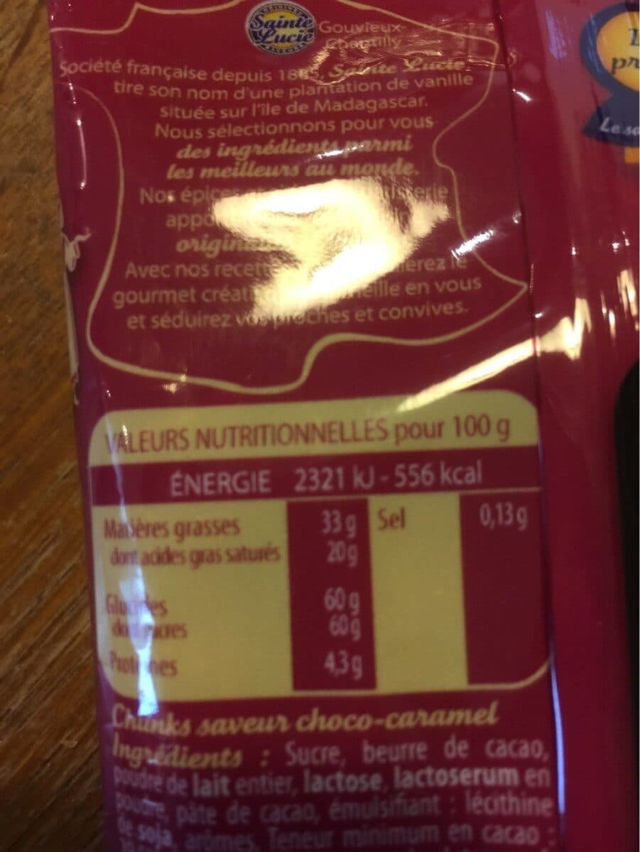 Sainte Lucie Chunks saveur chocolat Caramel packshot