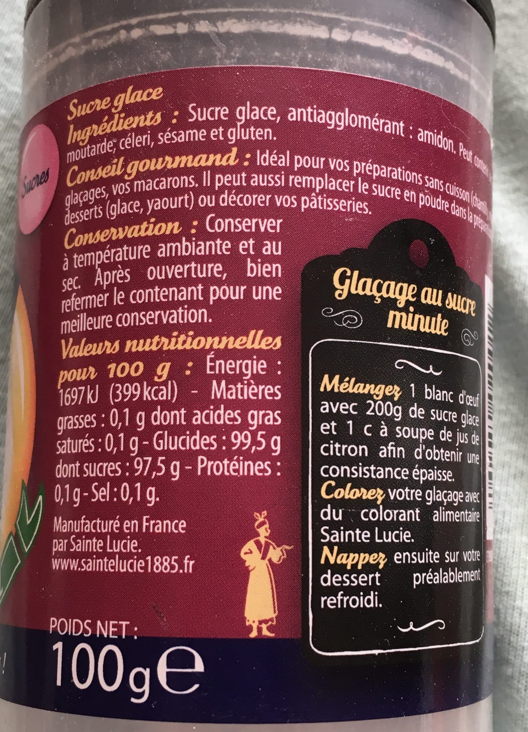 Sainte lucie Sucre glace en pot verseur Sainte Lucie packshot