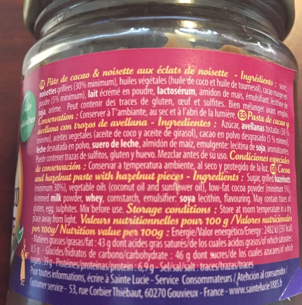 Sainte Lucie Pâte choco noisette packshot