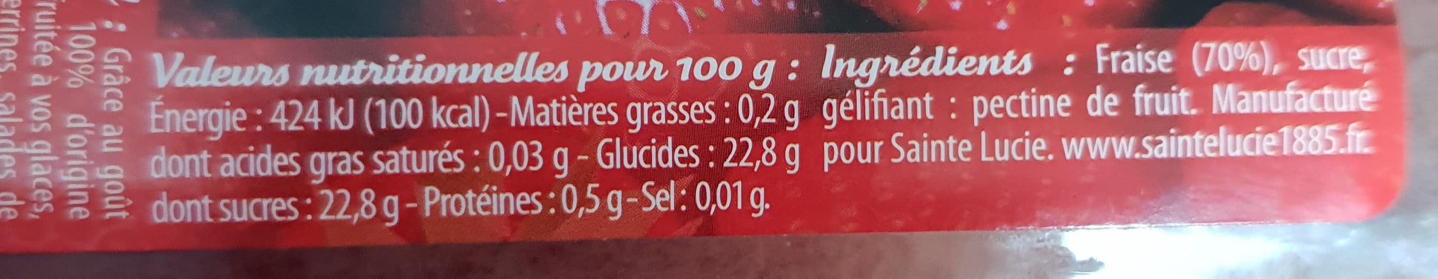 Sainte-Lucie Coulis de fraise packshot