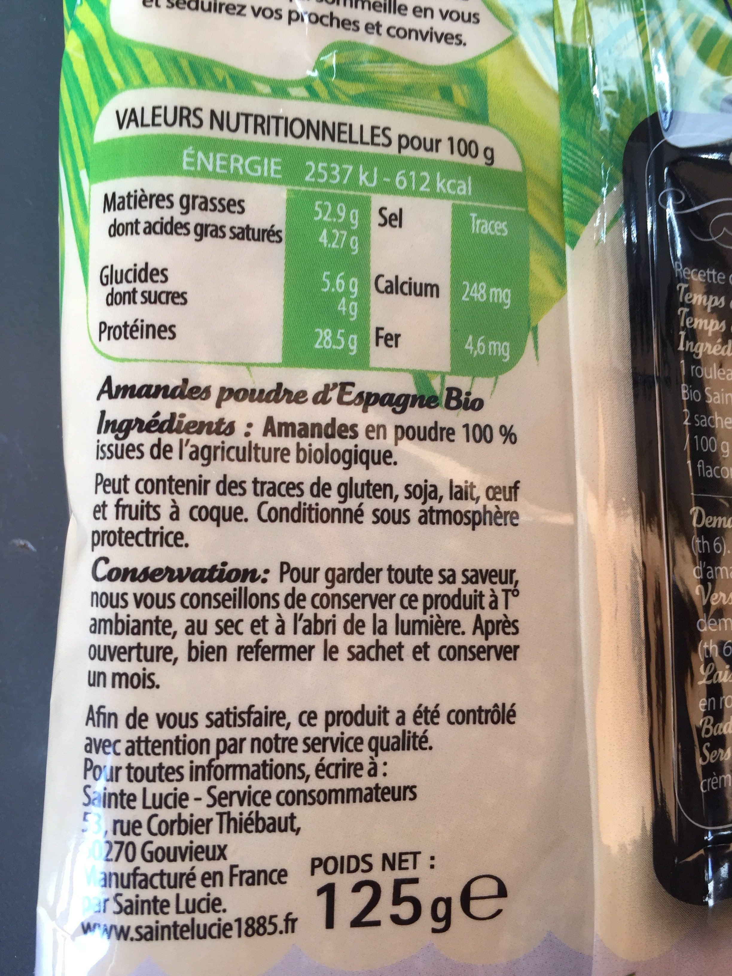 Sainte Lucie AMANDES POUDRE ESPAGNE BIO packshot