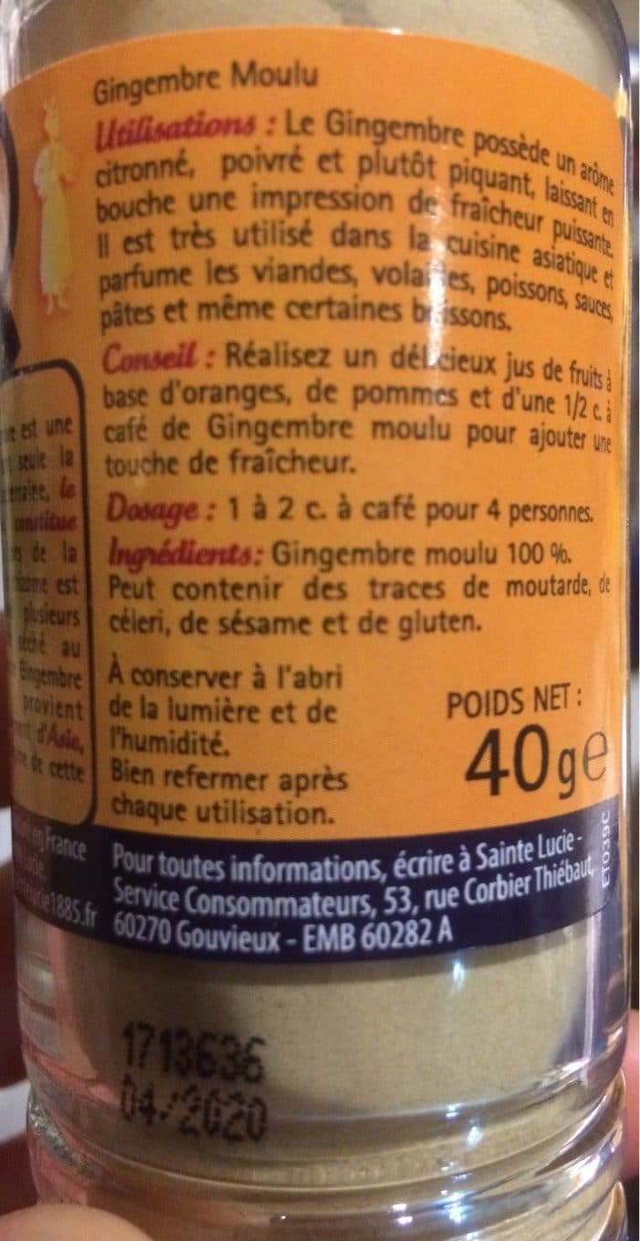 Sainte Lucie Gingembre moulu packshot
