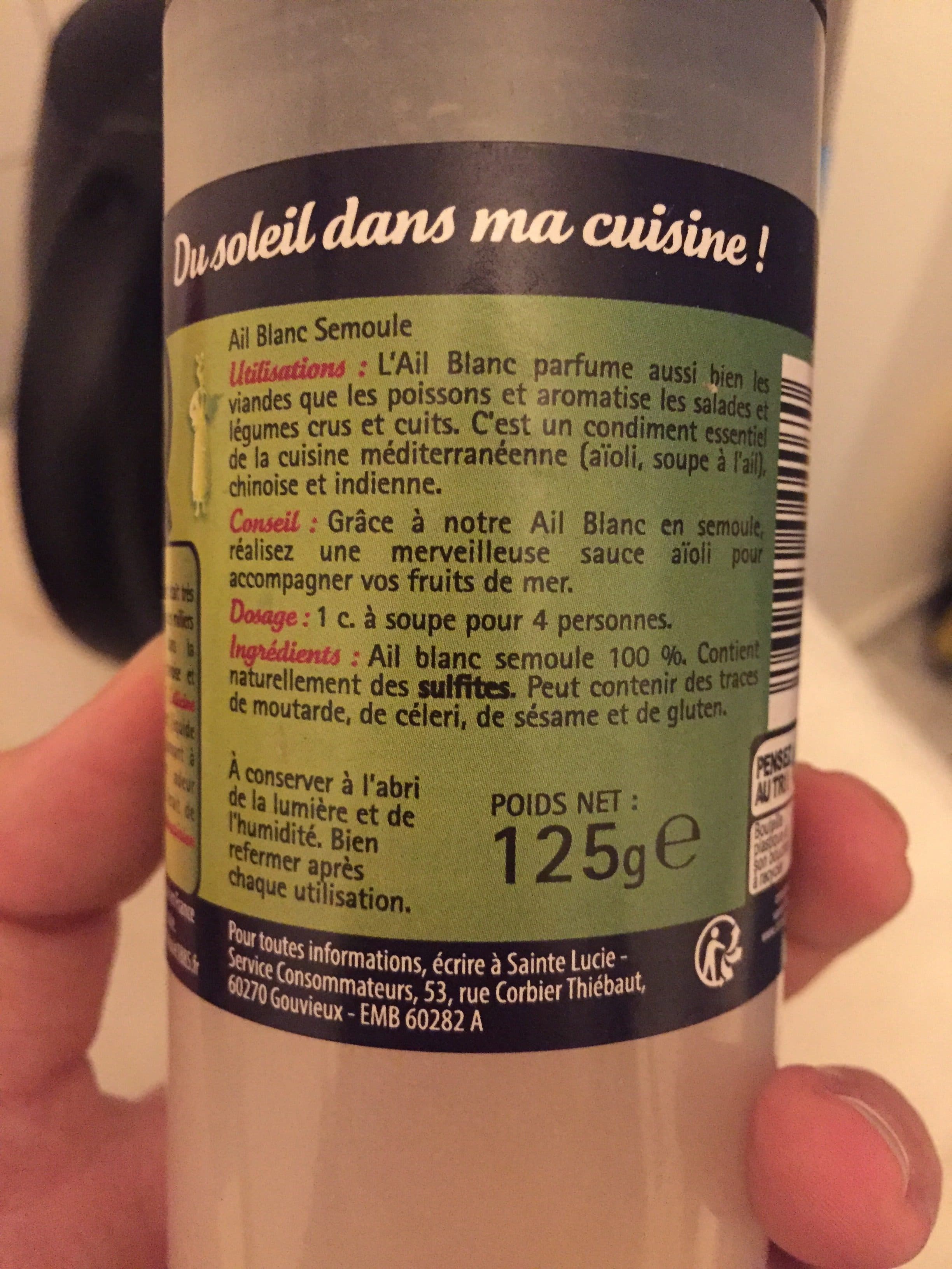 Sainte lucie Ail Semoule packshot