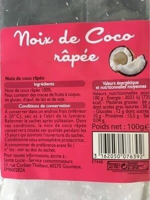 Open Food Facts Noix de coco rapée packshot