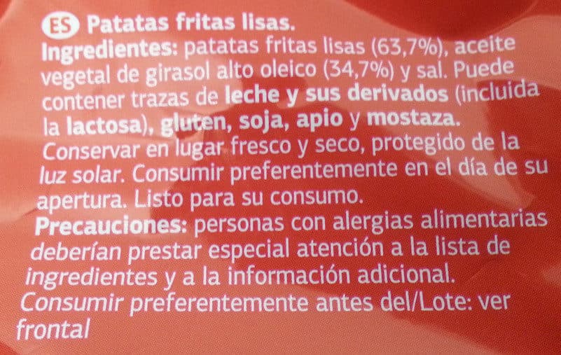 Dia Patatas fritas lisas al punto de sal packshot