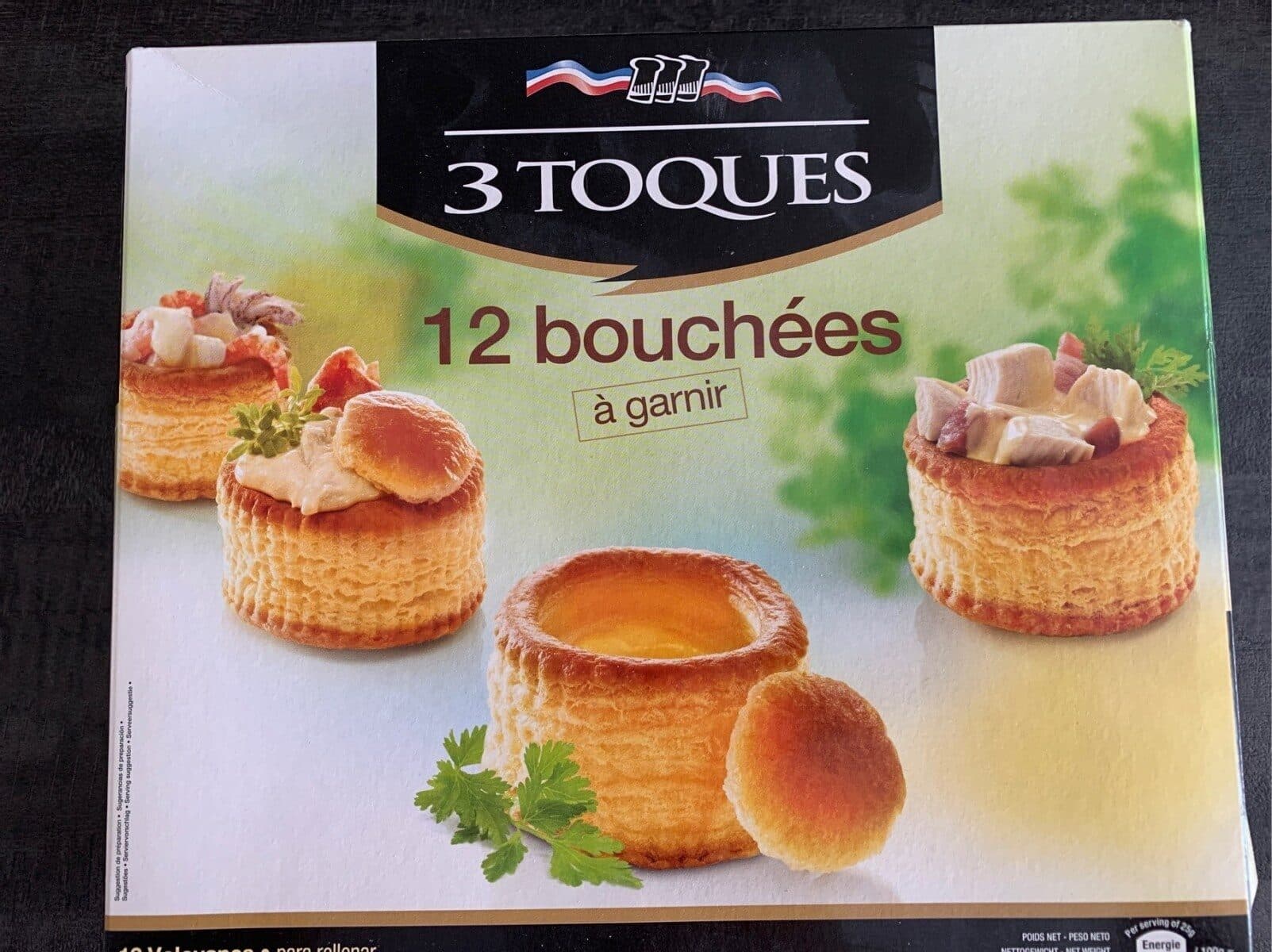 3 toques Bouchées à garnir packshot