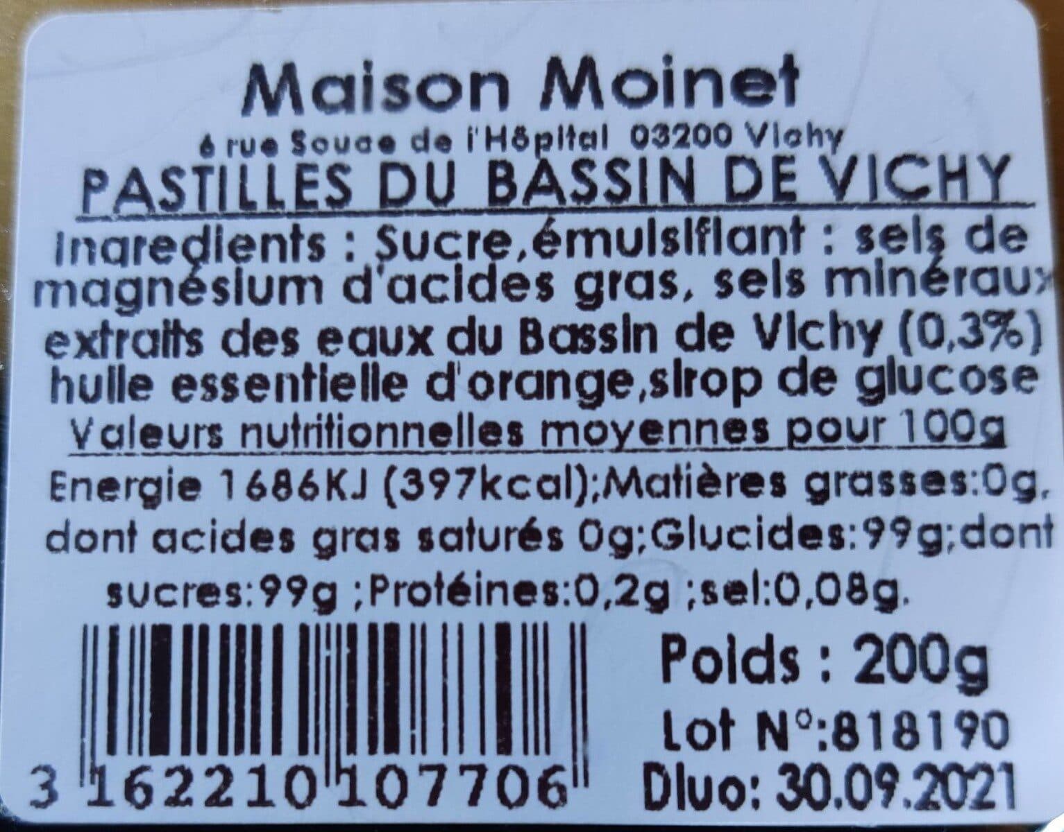 Maison Moinet Vichy Pastilles Bassin de Vichy Orange packshot