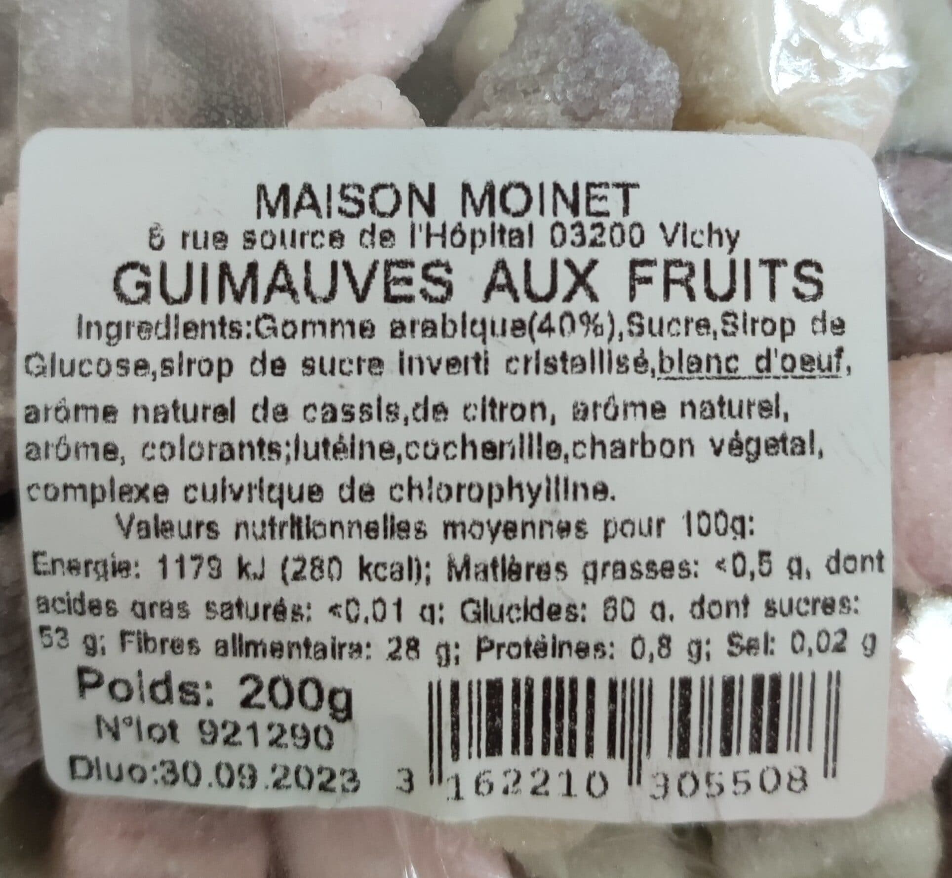 Maison Moinet Guimauves aux fruits packshot
