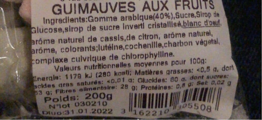 Maison Moinet Guimauves aux fruits packshot