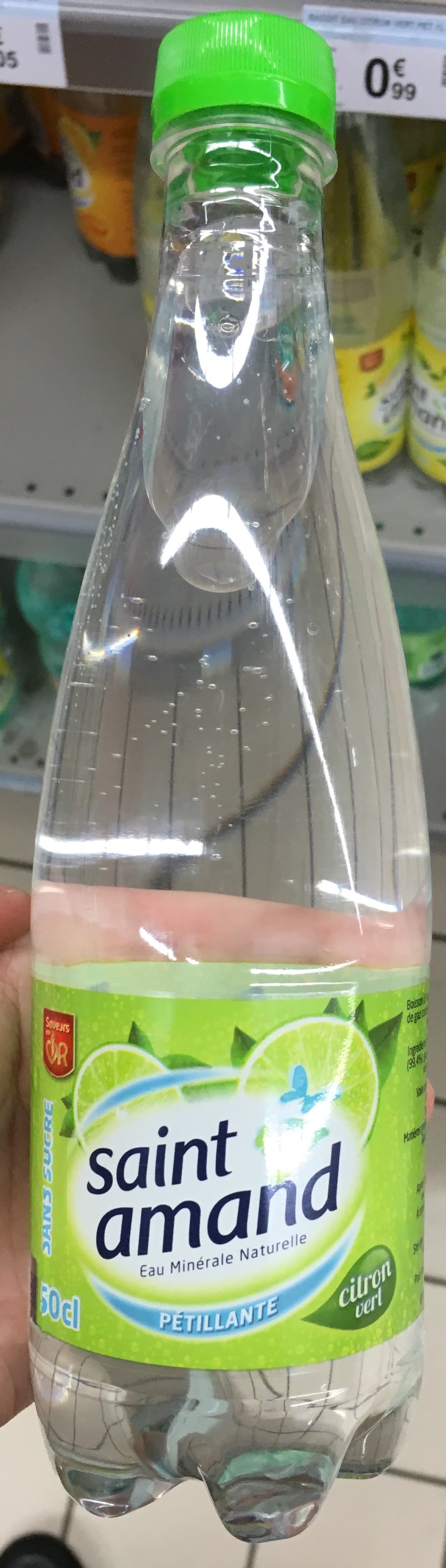 Saint amand St Amand Eau Minérale Naturelle pétillante aromatisée CITRON VERT 50CL packshot