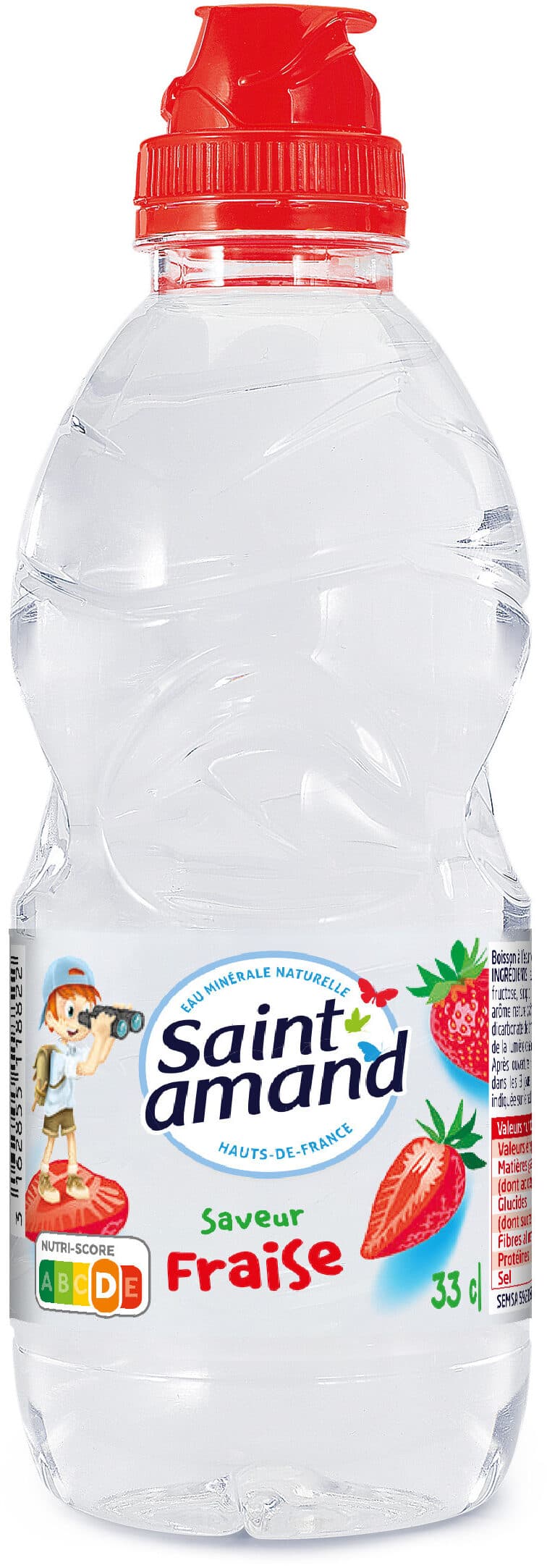 Saint amand St Amand Eau Minérale Naturelle aromatisée FRAISE 33CL Bouchon Sport packshot