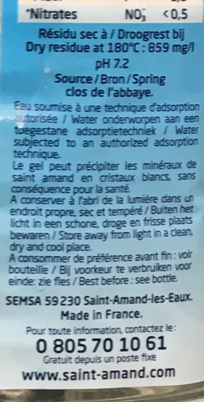 Saint Amand Eau minérale naturelle packshot