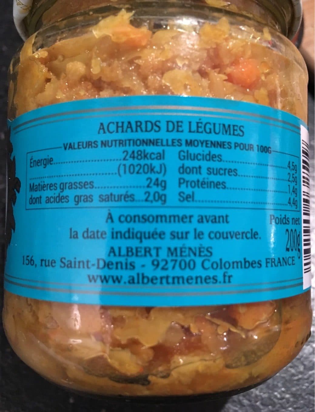 Albert Ménès Bio Achards de Légumes packshot