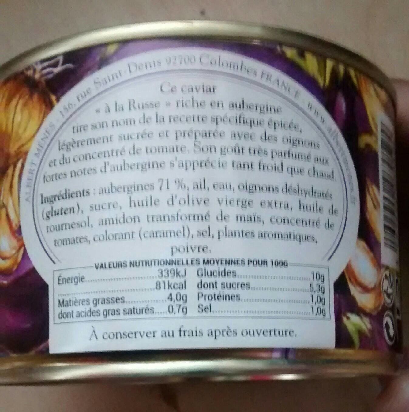Albert menes Caviar Aubergine à La Russe packshot
