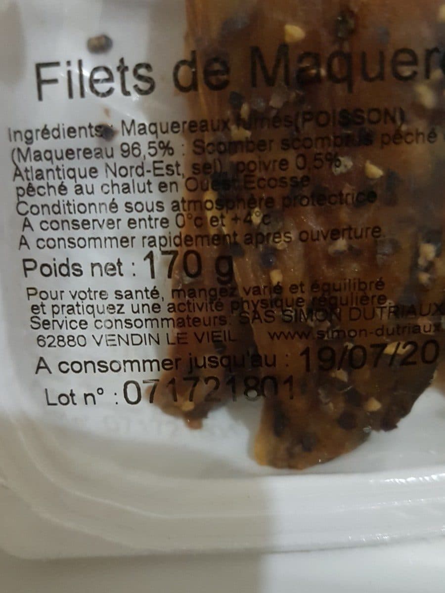 Simon Filets de Maquereaux Fumés au Poivre packshot