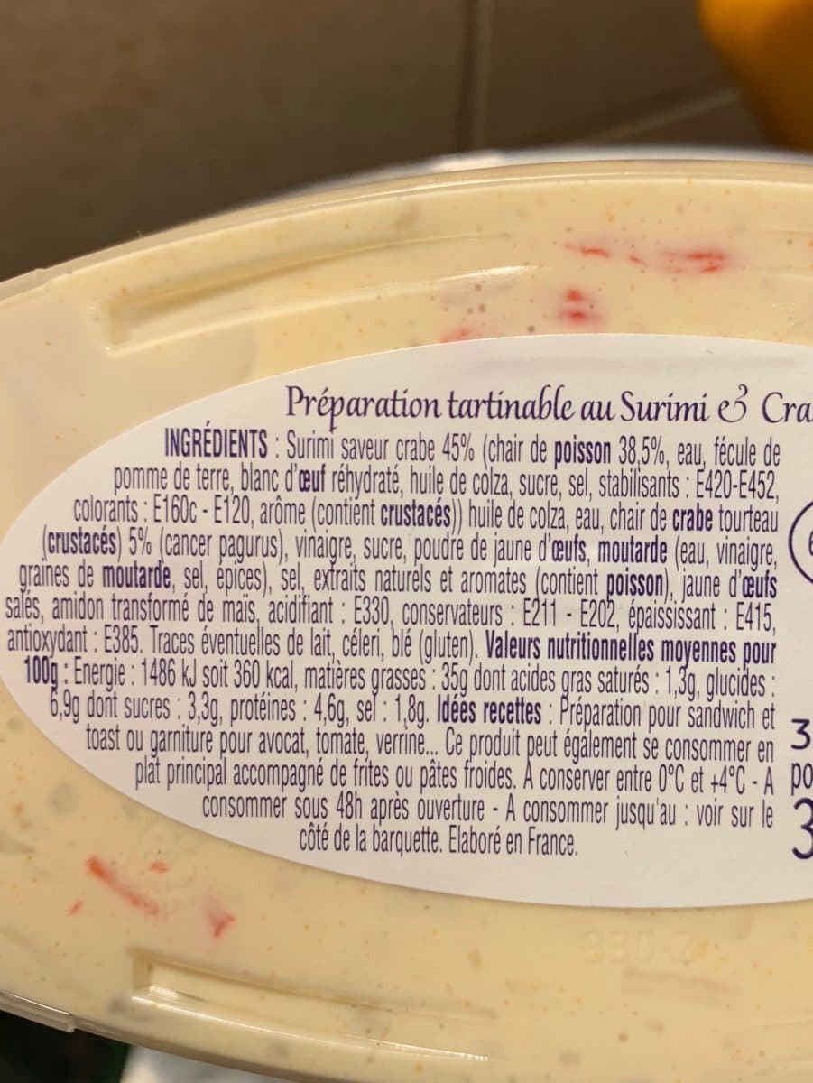 Simon Tartinable de surimi & crabe tourteau packshot