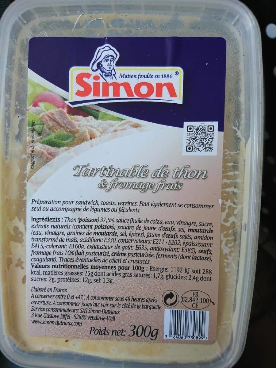 Simon Tartinable de thon et fromage frais packshot