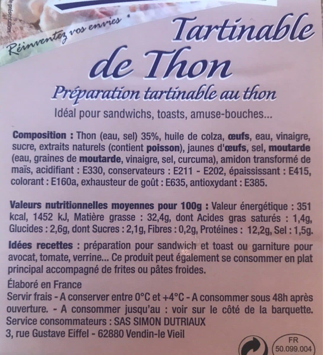 Simon Thon tartinable packshot