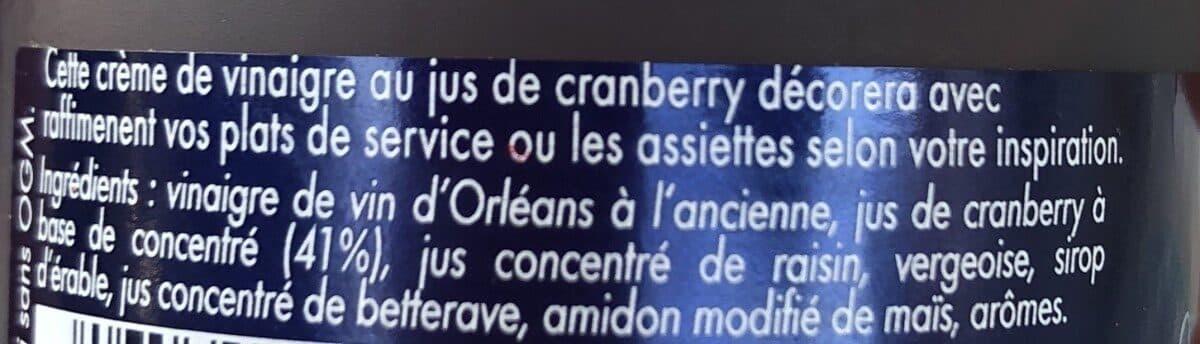 Martin pouret Creme de vinaigre au jus de Cranberry packshot