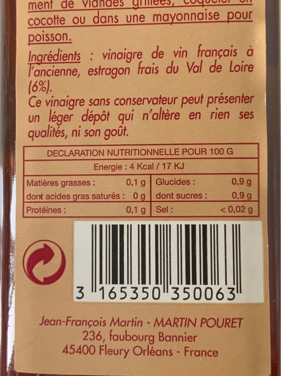 Martin Pouret Vinaigre à l'estragon packshot