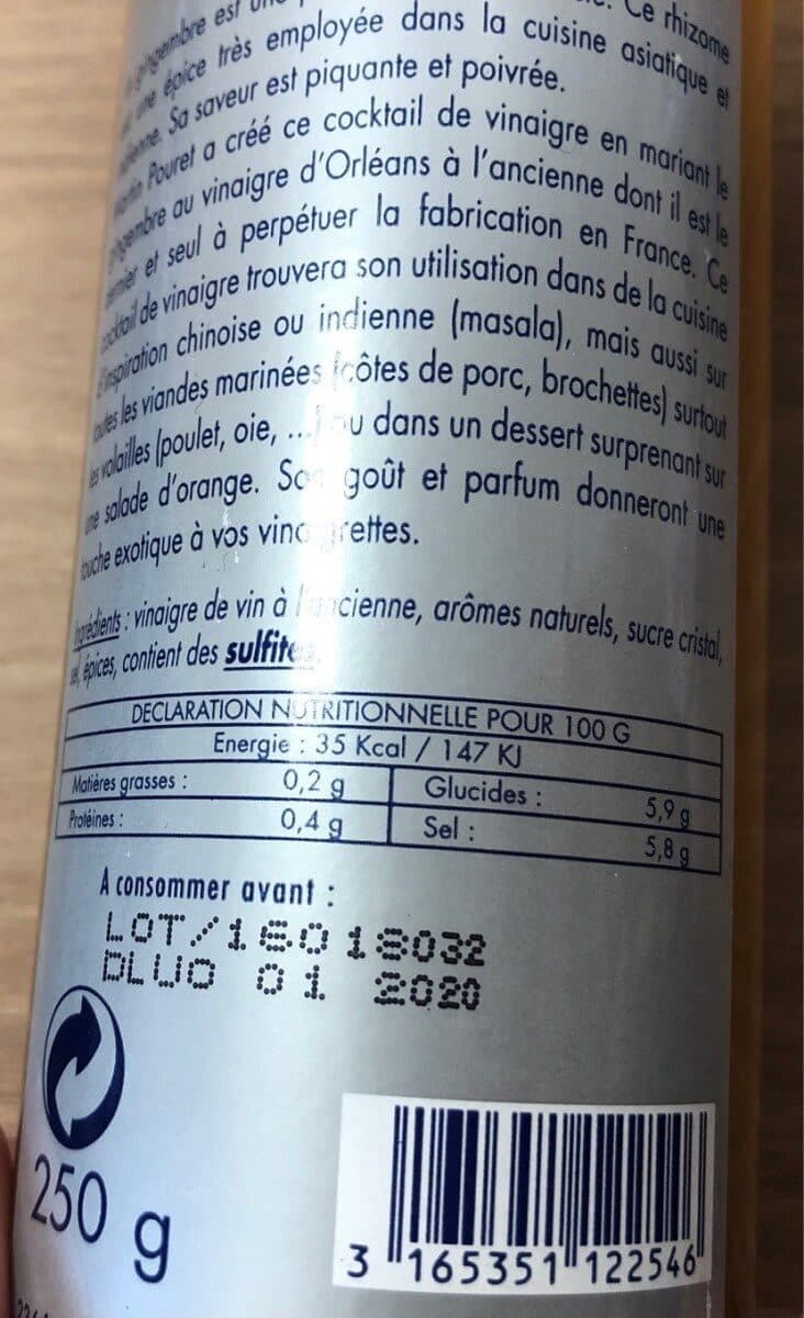 Martin Pouret Cocktail de vinaigre Gingembre packshot