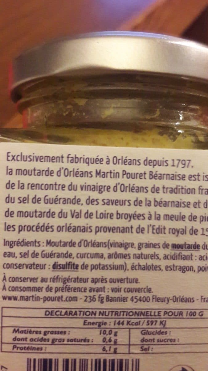Martin Pouret Moutarde d'Orléans saveur béarnaise packshot