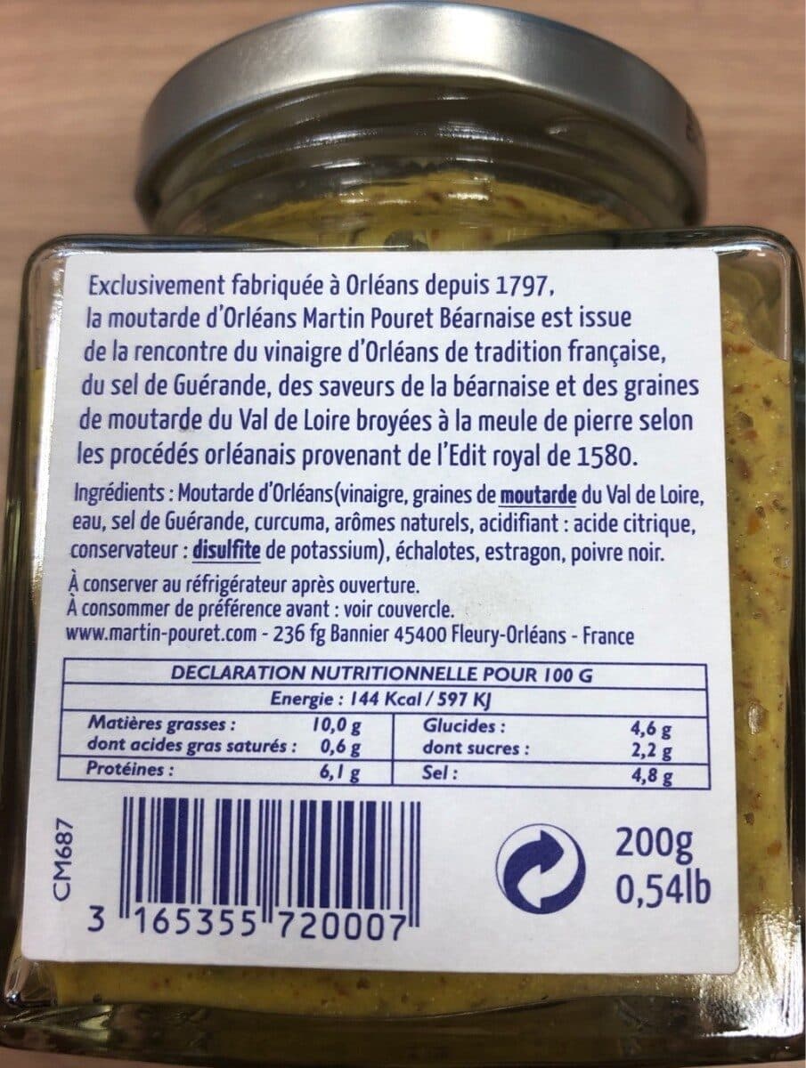 Martin Pouret Moutarde d'Orléans saveur béarnaise packshot