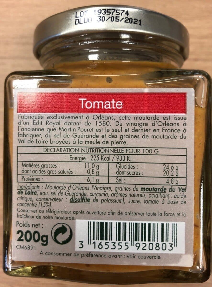 Martin Pouret Moutarde d'Orléans à la Tomate packshot