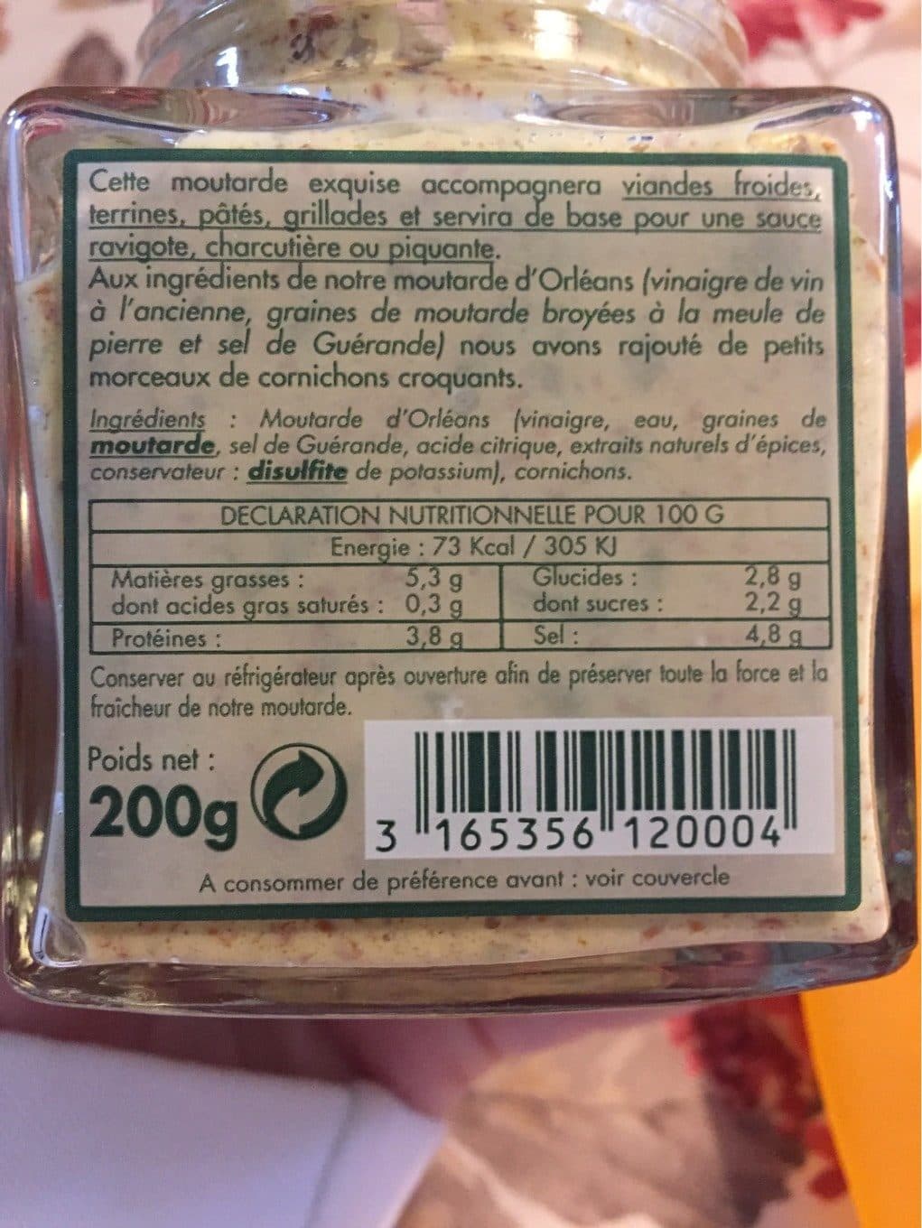 Martin Pouret Moutarde d'Orléans avec morceaux de cornichons croquants MARTIN POURET packshot