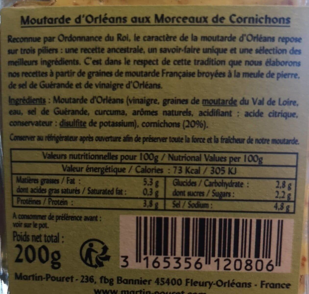 Martin Pouret Moutarde aux morceaux de cornichons packshot