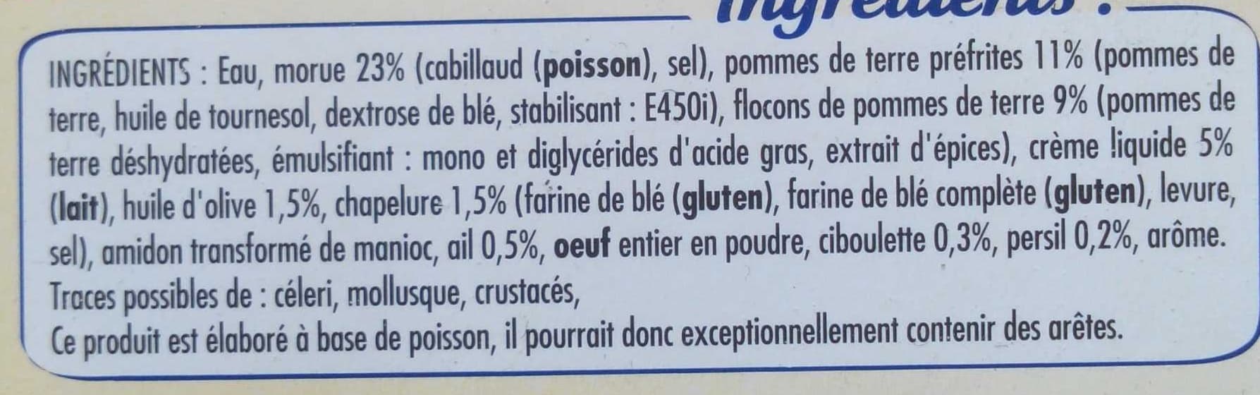Tipiak Brandade de morue parmentier packshot