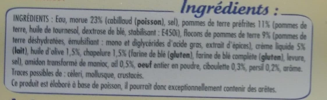 Tipiak Brandade de Morue Parmentier à l'Huile d'Olive et aux Fines Herbes packshot