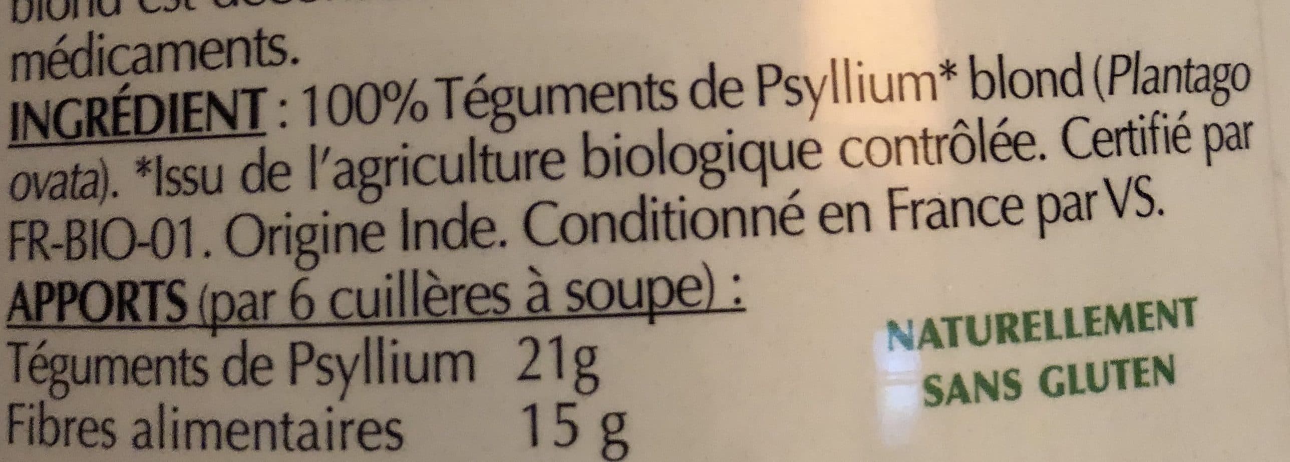 Vecteur Santé Psyllium Blond Bio packshot