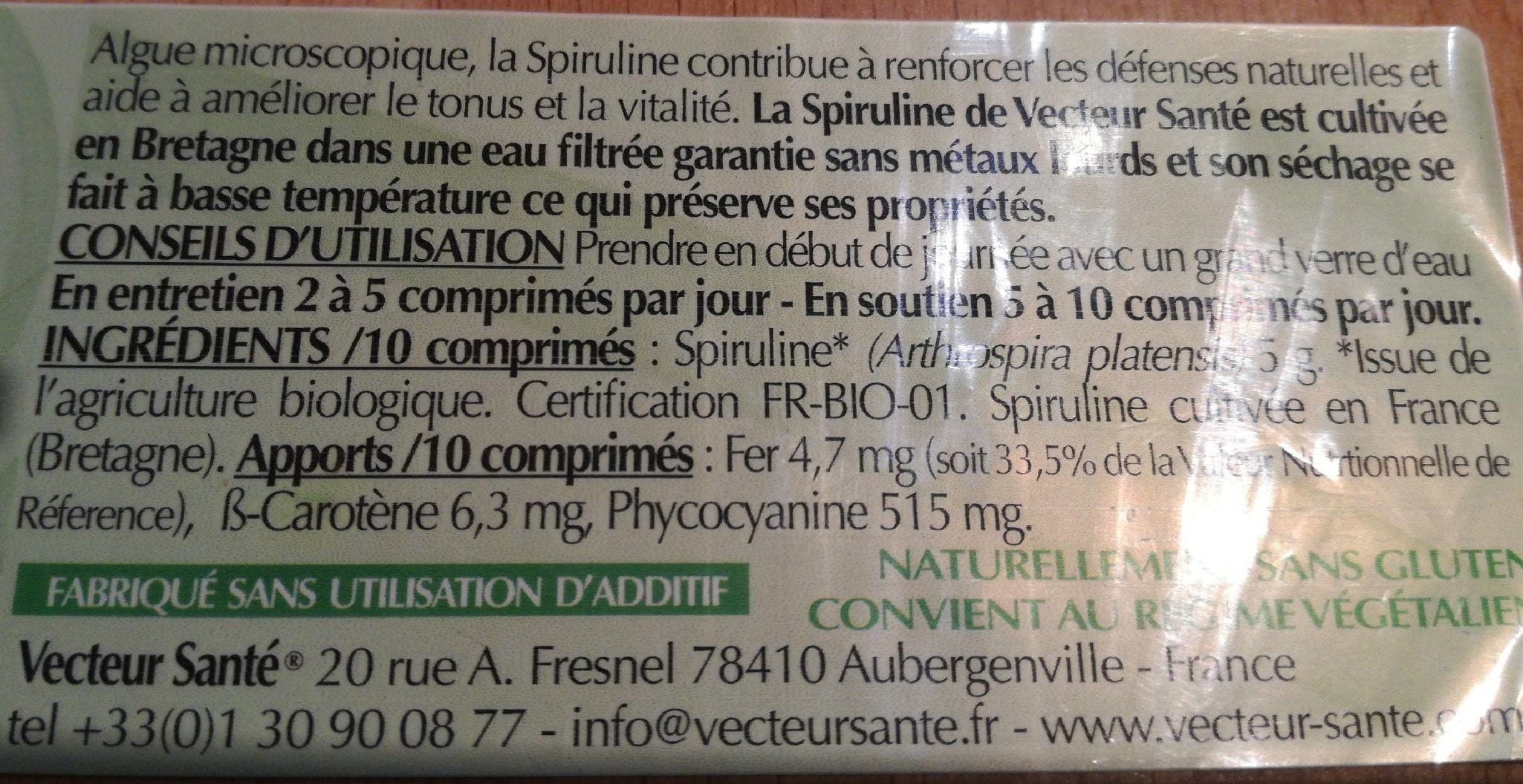 Vecteur Santé Spiruline packshot